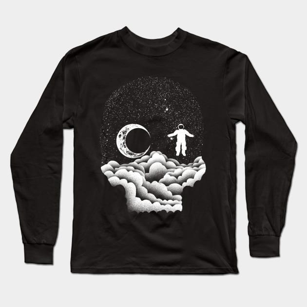 Space Skull Long Sleeve T-Shirt by barmalisiRTB